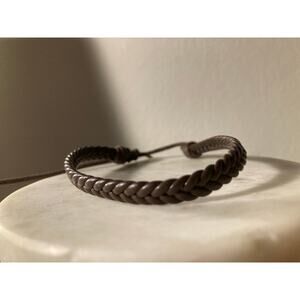 leather cuff bangle adjustable bracelet